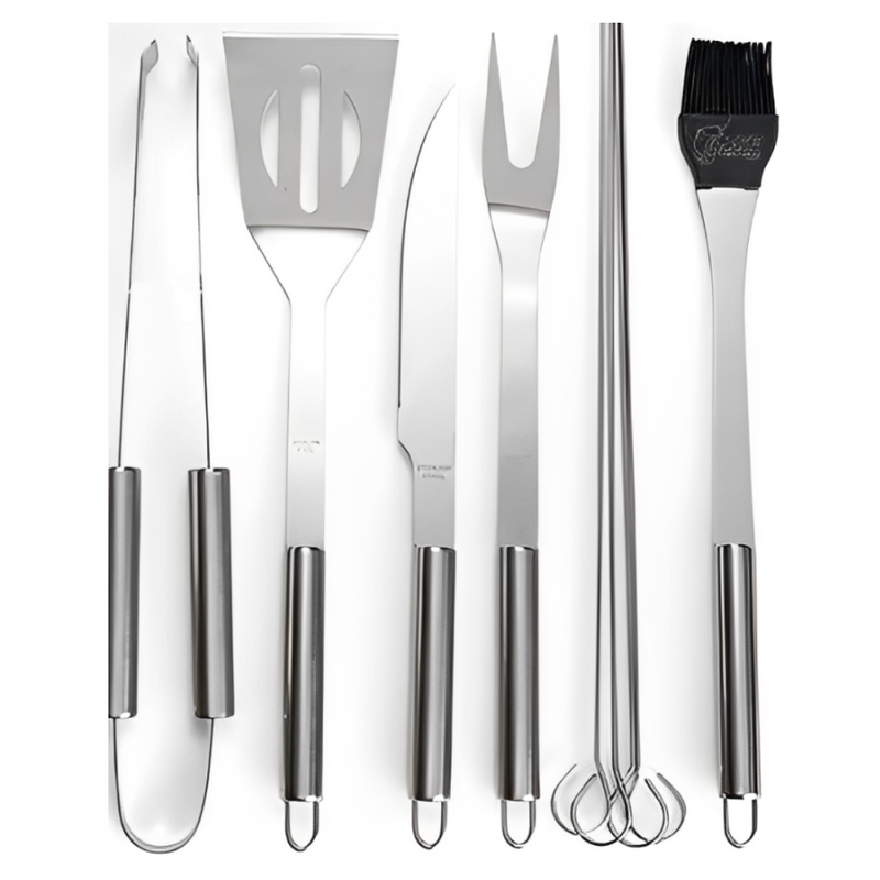 Kit Churrasco 9 Peças Inox Profissional C/ Maleta